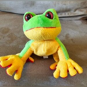 Ganz Webkinz Green Yellow Red Frog Plush Stuffed Animal Toy